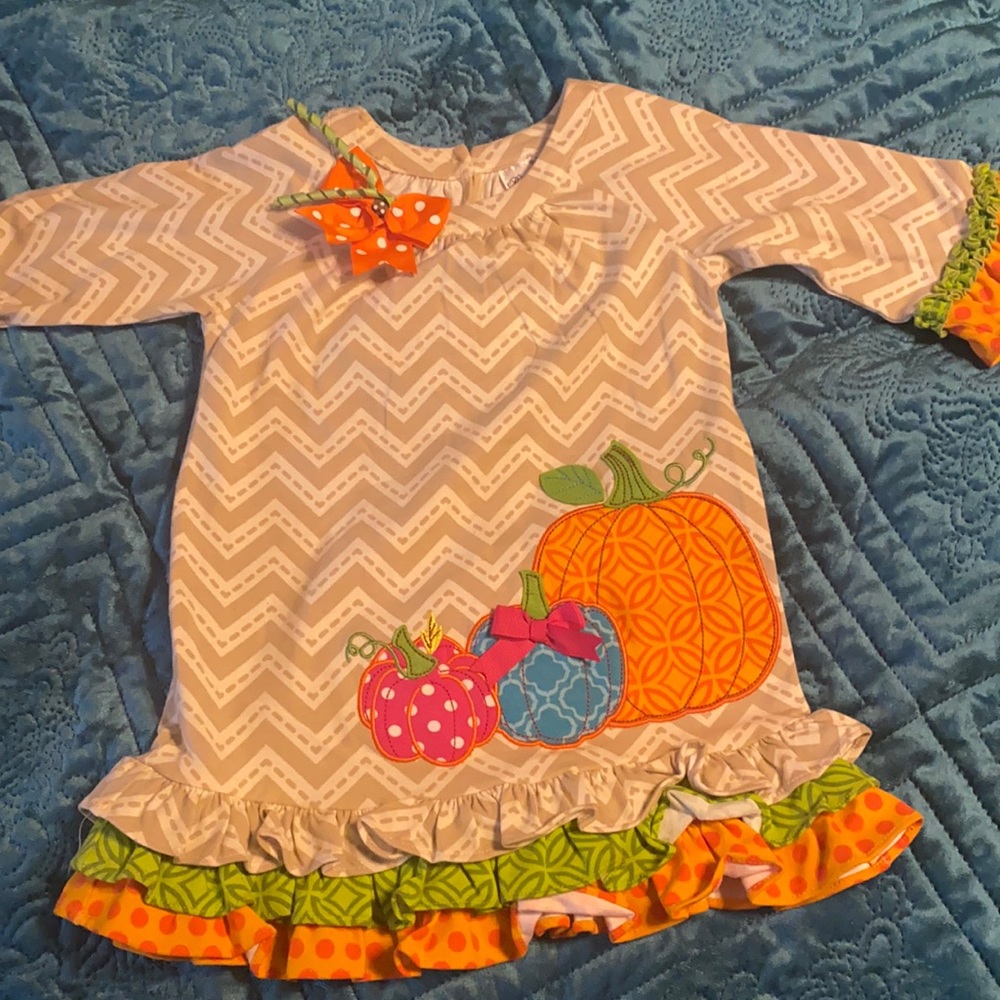 Kids fall pumpkin dress